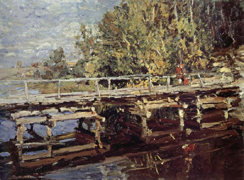 Konstantin Korovin Bridge in the autumn scenery Germany oil painting art